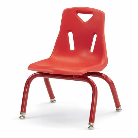 JONTI-CRAFT Berries Stacking Chairs with Powder-Coated Legs, 10 in. Ht, Set of 6, Red 8120JC6008